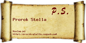 Prorok Stella névjegykártya